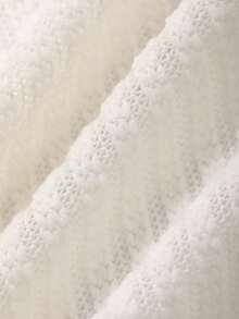 DAZY Cardigan femme à col V profond, manches longues, en tissu texturé avec nœud devant - Nude - Voir 7