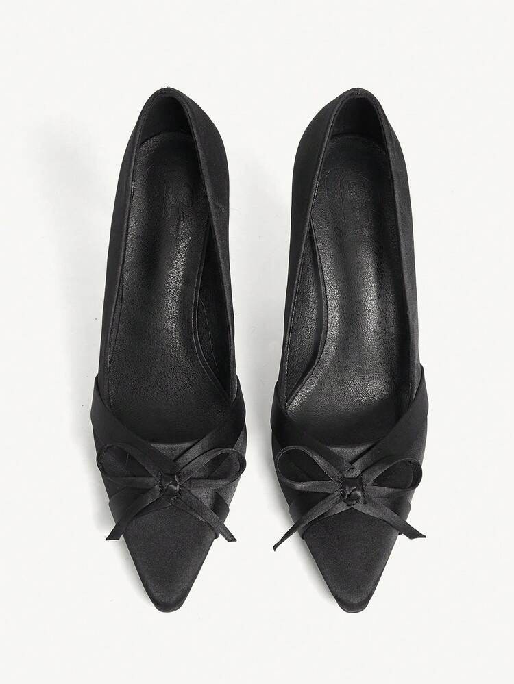 CUCCOO CHICEST Women's Shoes Are Fashionable And Versatile, Elegant Black Bow High Heels, Spring And Summer Shoes.