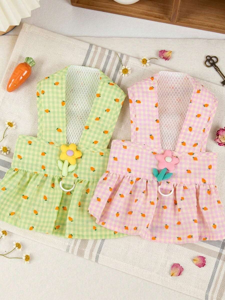 PETSIN Dog Clothing, Cat Clothing, Animal Skirts, Pet Spring/Summer New Collection, Puppy Dress, Princess Versatile Dress, Printed Stripes, Small Animal Clothing, Cool Sunscreen - Multicolor - View 1