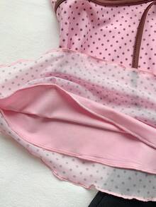 Comfortcana Camiseta de tirantes con estampado de lunares en contraste rosa, adecuada para fiestas de Año Nuevo y uso diario - Rosa - Ver 5