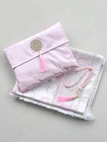 Middle Eastern Style Flower Blanket Set With Storage Bag Bead String, Lightweight, Convenient, Comfortable, Non Slip Blanket - Multicolor - View 1