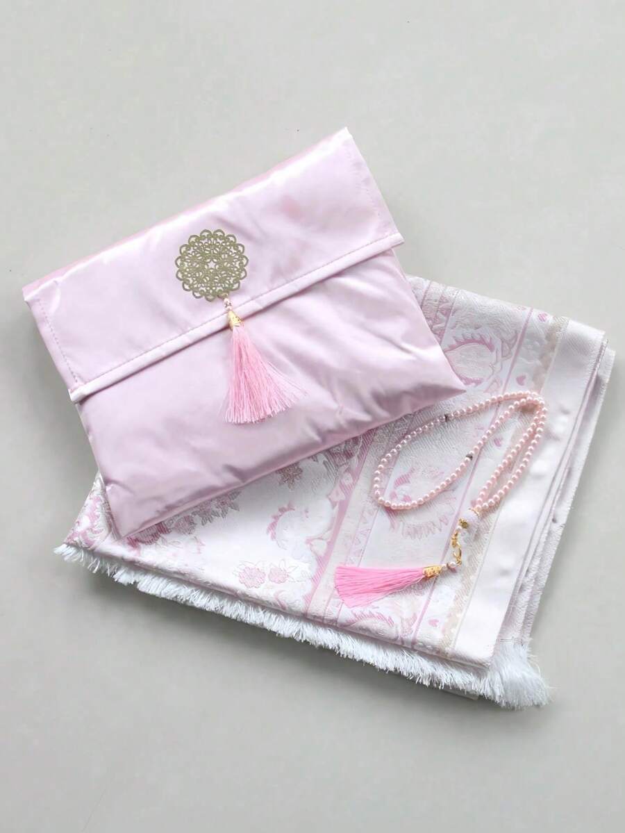 Middle Eastern Style Flower Blanket Set With Storage Bag Bead String, Lightweight, Convenient, Comfortable, Non Slip Blanket - Multicolor - View 1