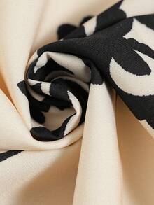 Franclia Falda plisada con estampado todo sobre para mujer, casual de vacaciones y playa, verano - Albaricoque - Ver 4