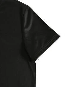 Manfinity Homme Men's V-Neck Casual Versatile Daily Wear Short Sleeve T-Shirt Black V Neck T Shirt Men Fashion Tops Men's V Neck T Shirt Men's Casual T Shirt Short Sleeve T Shirt Men Old Money,Daily Leisure, Weekend Trips, Outdoor Activities, Travel Expeditions, Relaxed Work Environments Or Semi-Formal Occasions, Boyfriend/Husband Gift, Anniversary /Birthday Gift Party Summer Vacation Holiday,Wedding,Spring To Summer - Black - View 6