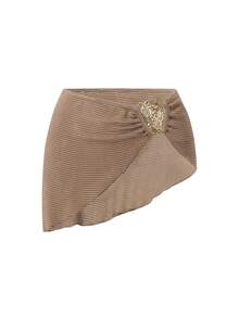 Swim Oasis 女士连体泳衣带裙套装 - 卡其色 - 查看 4