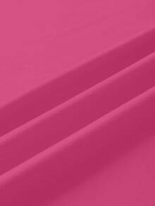 EMERY ROSE Summer Casual Letter Print Short Sleeve T-Shirt - Hot Pink - View 4