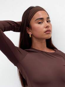 MUSERA ESSENTIALS Áo liền thân tay dài ôm sát, thích hợp cho mùa xuân hè, đi nghỉ mát, chơi Padel, Tennis, Pickleball, Lễ Phục Sinh. - màu nâu - Xem 2