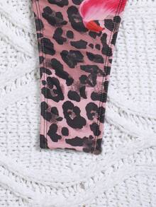 Swim SXY 女士豹纹印花连体泳衣，适合海滩度假、泳池派对、沙滩派对 - 粉色 - 查看 6