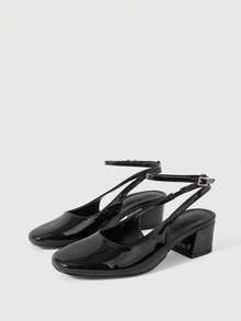 Sleekvia Women Shoes Square Thick Heel Classic High Heels - Black - View 1