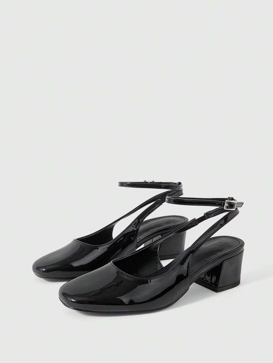 Sleekvia Women Shoes Square Thick Heel Classic High Heels - Black - View 1