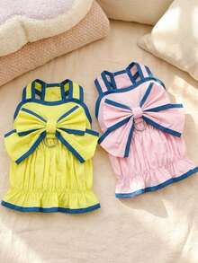 PETSIN Dog Clothing, Cat Clothing, Animal Skirts, Pet Spring/Summer New Collection, Puppy Dress, Princess Versatile Dress, Printed Stripes, Small Animal Clothing, Cool Sunscreen - Multicolor - View 1