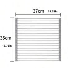 一体式不锈钢卷帘式沥水架 - 节省空间的水槽上方设计，多功能沥水架，便携式卷帘架，水槽垫，易于收纳，防锈耐用，厨房好帮手 - 彩色 - 查看 6