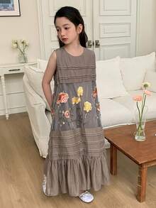 Dazy Kids Tween Girls Fall Dress - Khaki - View 4