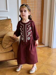 DAZY Girls (Toddler) Casual Dress, Autumn - Burgundy - View 5