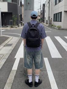 SHEIN Tween Boys' Fashionable Street Style Slim Fit Distressed Light Wash Blue Denim Shorts, Casual Everyday Versatile - Dark Wash - View 2