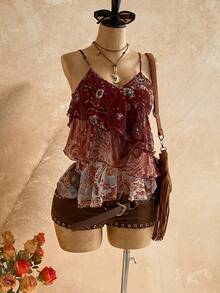 Soleia Women's Ruffled Casual Everyday Camisole Top - Multicolor - View 7