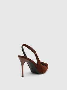 CUCCOO SZL Scarpe da donna per tutte le stagioni, nuove, in tessuto, con fibbia, punta affusolata, tacco sottile, eleganti e sexy, versatili, con fodera in pile, tacco alto, eleganti e sexy, versatili, adatte per l'uso quotidiano, di carattere, alla moda - Caffè Marrone - Visualizzare 3