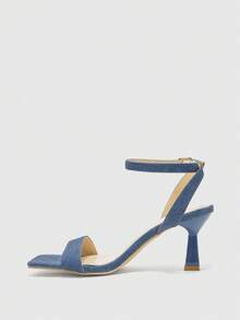 CUCCOO BIZCHIC Giày sandal đế dày màu xanh dương đơn giản dành cho nữ, giày công sở đa năng, phù hợp cho việc đi làm hàng ngày. - Màu jean - Xem 10