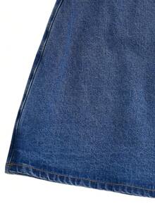 GlowEve Women's Casual Versatile Side Tie Denim Skirt - Blue - View 4