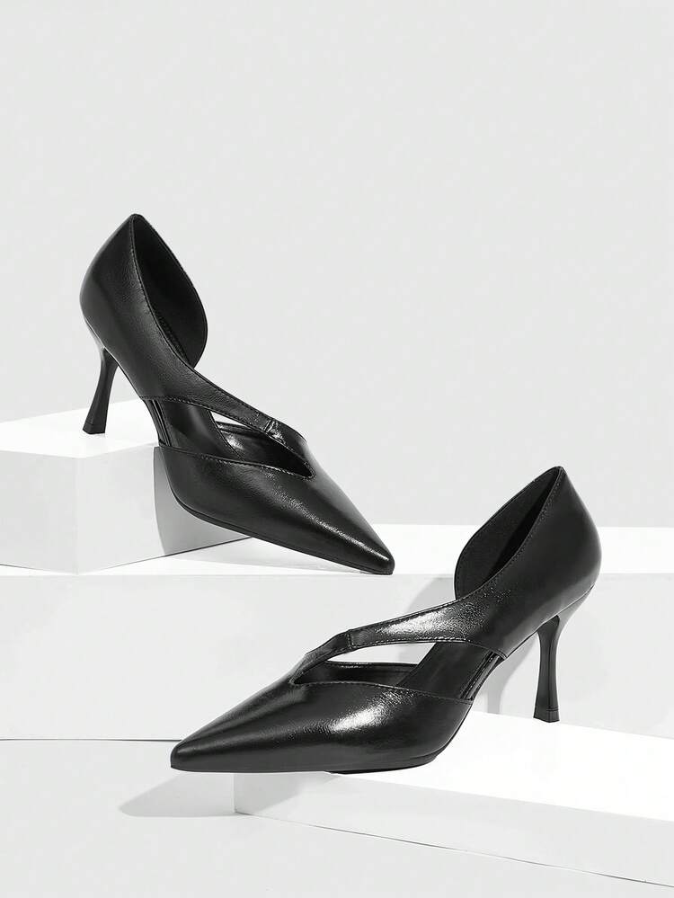 CUCCOO SZL Women's Fashionable Elegant Pointed Toe Hollow High Heel Pumps