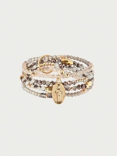 Glisma Crystal Beaded Pendant Minimalist Bracelet, Suitable For Daily Wear,Outfits,Old Money,Metallic/Texture,Gemstone,For Mom/Women/Girl/Mother,Premium,Vintage,Classy