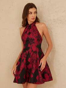Aveloria Rosie New Stylish Design Casual French Retro Jacquard Sleeveless Midi Dress - Multicolor - View 4