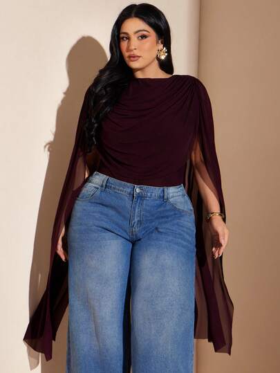 SHEIN BAE 大码女式亮片装饰迷你连衣裙，性感连衣裙