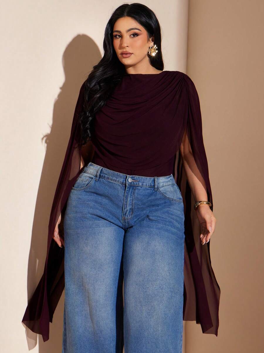 SHEIN BAE 大码女式亮片装饰迷你连衣裙,性感连衣裙 - 粉色 - 查看 1