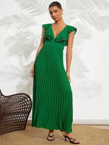 Amorya 女士深V领荷叶袖褶皱连衣裙，度假波西米亚风飘逸连衣裙，优雅办公室女神复古修身剪裁职业装，送给妈妈的礼物，A字型节日装扮，海滩约会之夜，夏季连衣裙，优雅连衣裙，适合度假，甜美优雅，适合度假、约会、假日、派对、毕业典礼、婚礼宾客、海滩，舞会礼服，女士夏季连衣裙，夏季服装，绿色沙滩连衣裙，绿色度假连衣裙，绿色夏季连衣裙，女士褶皱绿色连衣裙，绿色长款连衣裙，荷叶边连衣裙，绿色婚礼宾客连衣裙，绿色鸡尾酒会连衣裙，绿色褶皱连衣裙，女士度假连衣裙，波西米亚风连衣裙，女士碎花夏季连衣裙，夏季休闲连衣裙，西班牙风格褶皱连衣裙，女士晚宴连衣裙，高品质连衣裙，女士连衣裙，优雅经典女士度假连衣裙，女士正装连衣裙，女士正式连衣裙，女士优雅连衣裙，褶皱长款连衣裙，绿色荷叶边连衣裙 - 綠色 - 查看 8