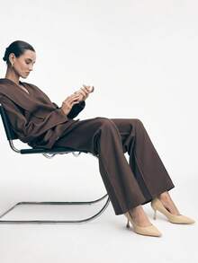 Tacones altos de punta fina y elegantes para mujer, versátiles para uso diario - Caqui - Ver 8