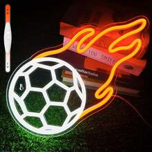 New Football Fire Pattern LED Ambience Light - Dual Color Creative Lamp USB Powered, Perfect For Festival, Bedroom, Party, Dating & Gift Idea - Multicolor - View 13
