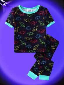 Baby Jungen Kurzarm Shorts Eng anliegende Pyjama Set - Verschiedenfarbig - Übersicht 4