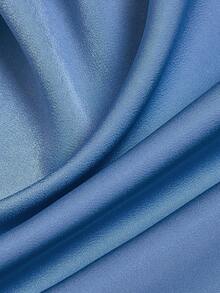 GlowEve 女士梭织缎面短袖V领衬衫，优雅办公服饰，新款春夏时尚衬衫 - 藍色 - 查看 5