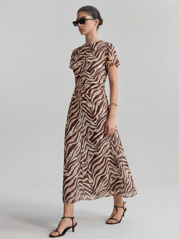 2026SS New Zebra Print Long Dress, Elegant Urban Style, Business Casual For Women Summer