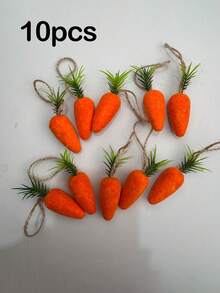 10/20Pieces Easter Carrot Hanging Ornaments Foam Carrot Hanging Ornaments Artificial Simulation Bubble Vegetable Tree Home Kitchen Party Decorations - Multicolor - View 8