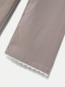 lacRébo Pantalones rectos de pata de gallo con detalles de encaje en el bajo - Multicolor - Ver 9