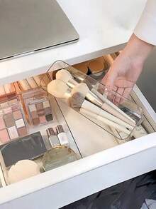 4/7/12pcs Transparent Drawer Storage Box, Cosmetic Storage Box, Desktop Divider Storage Box, Suitable For Cosmetics, Office Supplies And Sundries, Summer Gift Storage Box For Women. - Clear - View 4