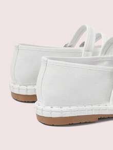 CUCCOO DOLLMOD Giày nữ màu trắng thời trang kiểu Mary Jane mũi tròn, quai kép, thích hợp đi làm, hẹn hò, dự tiệc, mua sắm, đi học, dễ thương, ngọt ngào. - trắng - Xem 9