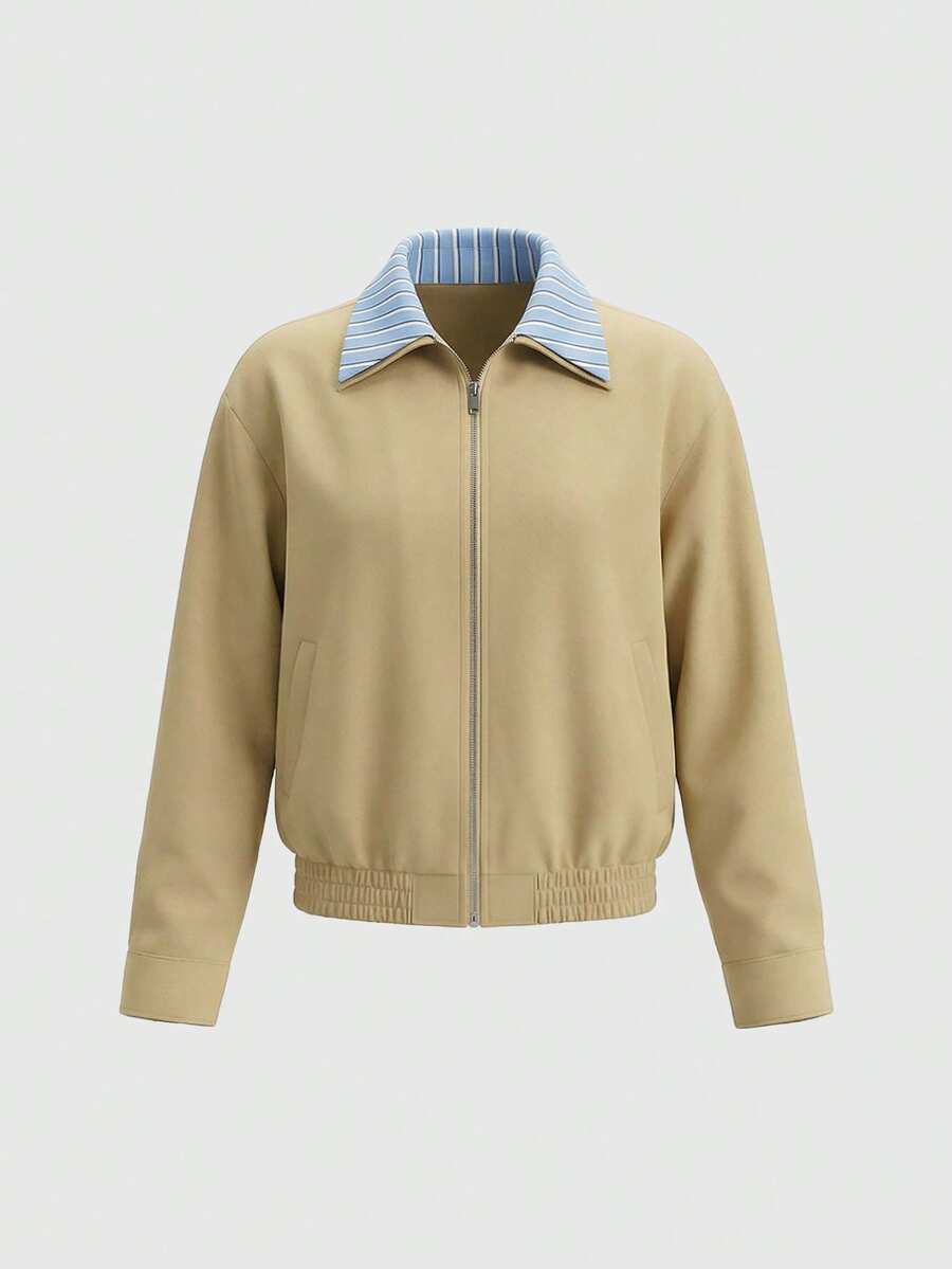 Airaco Women's Zipper Pocket Casual Versatile Daily Wear Lightweight Jacket - Multicolor - View 1