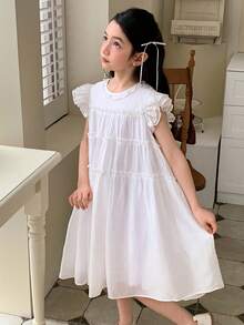 DAZY 少女秋季连衣裙 - 白色 - 查看 5