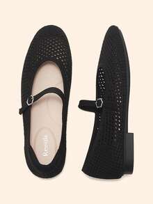 Ressula Zapatos planos casuales cómodos y de moda para mujer - Negro - Ver 2