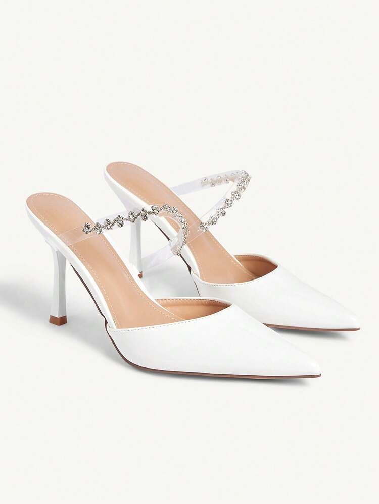 CUCCOO CHICEST Women's Fashionable & Elegant Rhinestone Decorated Pointed Toe Pumps, Summer Summer Shoes Wedding Shoes Bride Shoes