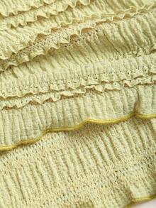 Sweetra Strapless Crop Top And Front Tie Fishtail Skirt Set, Suitable For Vacation, Outing, Birthday Party - Green - View 7