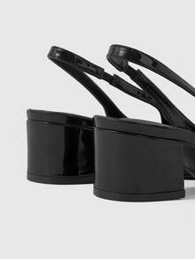 Sleekvia Women Shoes Square Thick Heel Classic High Heels - Black - View 3