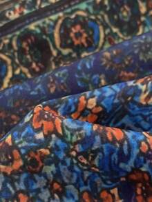 INAWLY 女士复古艺术风休闲宽松中长款喇叭裙 - 紫色 - 查看 6