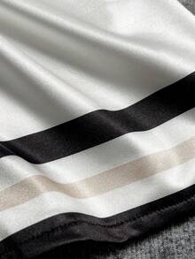 Glimmora 女士V领数字印花露脐时尚性感长袖上衣 - 米色 - 查看 4