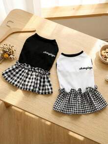 PETSIN Dog Clothing, Cat Clothing, Animal Skirts, Pet Spring/Summer New Collection, Puppy Dress, Princess Versatile Dress, Printed Stripes, Small Animal Clothing, Cool Sunscreen - Multicolor - View 1