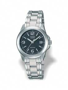 Casio Đồng hồ thạch anh nam, món quà thời trang đa năng dành cho bạn trai. - Silver/Black - Xem 1
