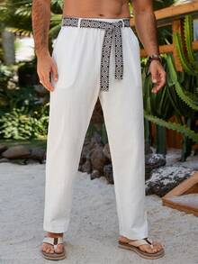 VENTUSAIL Men's White Casual Vacation Pants - White - View 6
