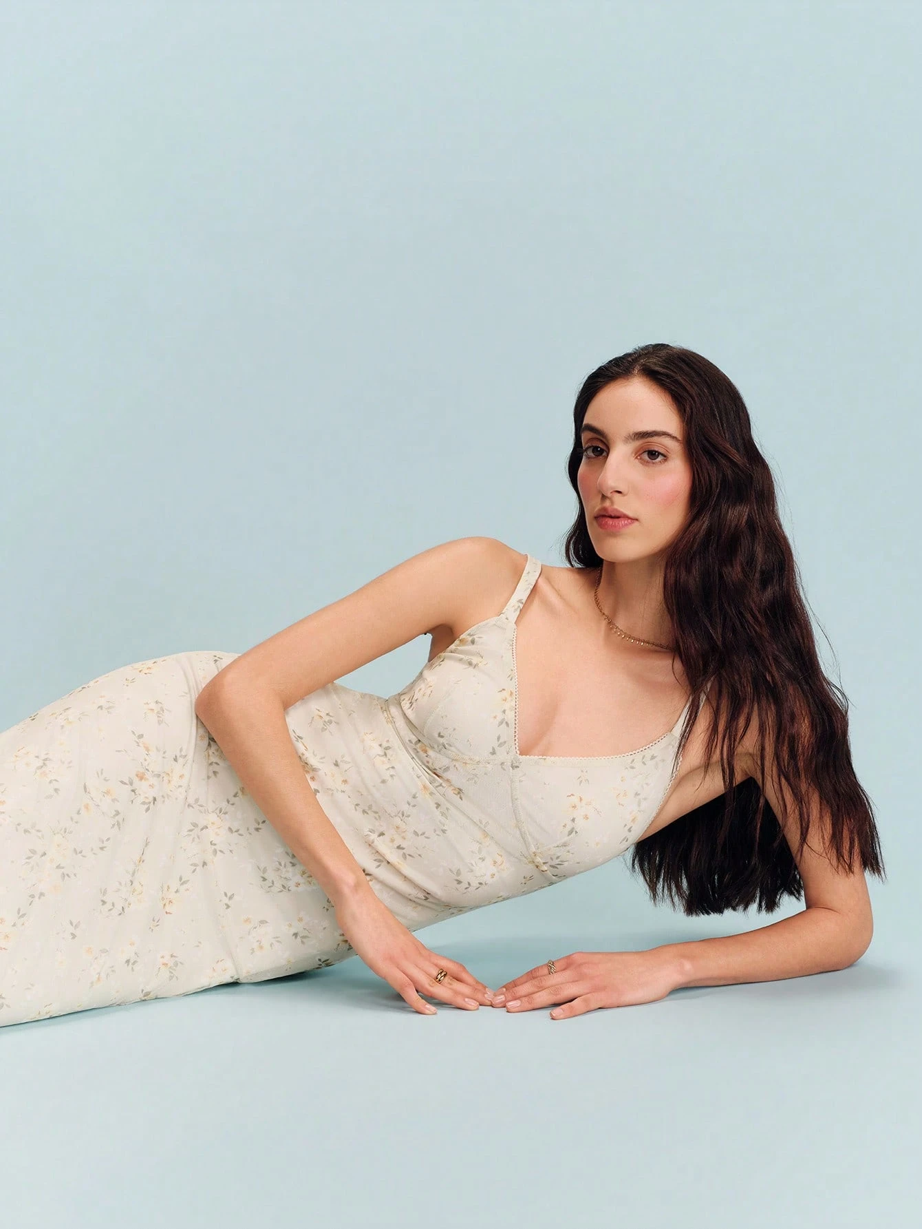 Fitted Floral Mesh Maxi Dress With Scallop Lace Date Night Outfit Spring Summer French Style Parisian Style Evening Dress Vacation Dress Holiday Dress